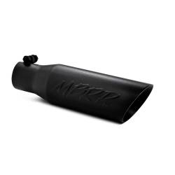 Exhaust - Exhaust Tips - MBRP Exhaust - MBRP Exhaust Tip, 3 1/2" O.D. Dual Wall Angled  2 1/2" inlet  12" length - Black Coated T5106BLK