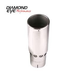 Exhaust Tips & Stacks - 4.0" Inlet Exhaust Tips - Diamond Eye Performance - Diamond Eye Performance Exhaust Tip, Vented Rolled Angle, 4" ID x 5" OD  x 16" Long,  304 Polished Stainless Steel,  4516VRA