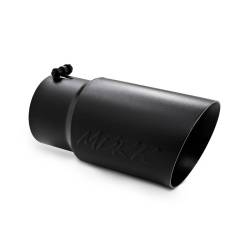 MBRP Exhaust Tip, 6" O.D. Dual Wall Angled  5" inlet  12" length - Black Coated T5074BLK