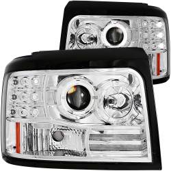 Ford Lights - Headlights & Marker Lights - ANZO USA - ANZO USA Projector Headlight Set w/Halo 111183