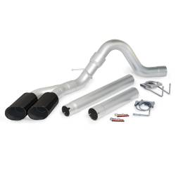 6.4L Powerstroke Exhaust Parts - Exhaust Systems - Banks Power - Banks Power Monster Exhaust System, Single Exit, Dual Black Obround Tips 49784-B