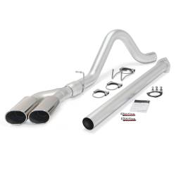 6.7L Powerstroke Exhaust Parts - Exhaust Systems - Banks Power - Banks Power Monster Exhaust System, Single Exit, Dual Chrome Obround Tips 49789