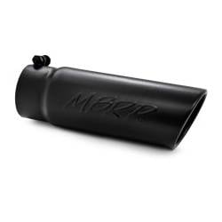 Exhaust Tips & Stacks - 3.5" Inlet Exhaust Tips - MBRP Exhaust - MBRP Exhaust Tip, 4" O.D. Angled Rolled End, 3 1/2" Inlet, 10" Length, Black Coated, T5112BLK