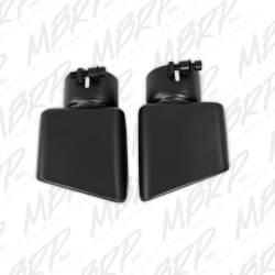 Exhaust Tips & Stacks - 3.0" Inlet Exhaust Tips - MBRP Exhaust - MBRP Exhaust Tip, 4 1/2"x 3" Rectangle, Angled Cut, 3" O.D. Inlet, Driver Side, Black, T5119BLK