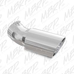 MBRP Exhaust Tip, 6 O.D., Angled Rolled End, 5 inlet, 15 1/2 in length, 30 degree bend, T304 T5154