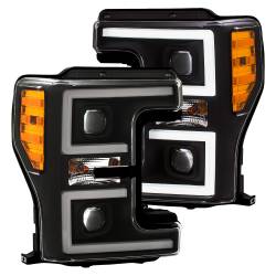 ANZO USA - ANZO USA Projector Headlight Switchback w/plank style LED -  Black / Amber 2017 - 2019 Ford F250/ F350/ F450 - Image 2