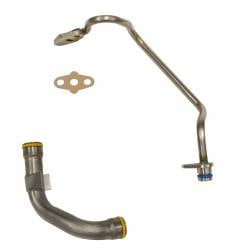 2003-2007 Ford 6.0L Powerstroke Parts - Turbo Chargers & Components for Ford Powerstoke 6.0L - Norcal Diesel Performance Parts - 6.0L 03-10 Ford Powerstroke Updated Turbocharger Oil Feed And Drain Line Includes Hardware and Gaskets