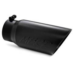 Exhaust Tips & Stacks - 4.0" Inlet Exhaust Tips - MBRP Exhaust - MBRP Exhaust Tip, 5" O.D. Dual Wall Angled  4" inlet  12" length - Black Coated T5053BLK