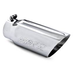 MBRP Exhaust Tip, 5" O.D. Dual Wall Angled  4" inlet  12" length, T304 T5053