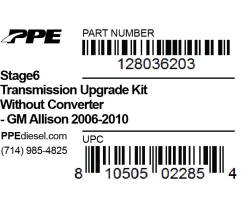PPE Diesel - Stage 6 Transmission Upgrade Kit W/O Converter GM Allison 1000 And 2000 Series 06-10 6 Speed PPE Diesel - Image 4