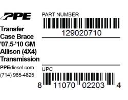 PPE Diesel - Transfer Case Brace 07.5-10 GM Allison 1000 And 2000 Series 4X4 Transmissions PPE Diesel - Image 3