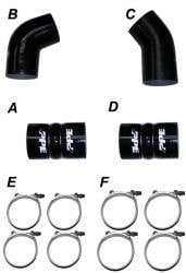 Turbo Chargers & Components - Intercoolers and Pipes - PPE Diesel - LLY 04.5-05 Silicone And Clamp Kit Black PPE Diesel