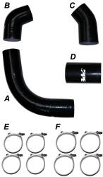2001-2004 GM 6.6L LB7 Duramax - 6.6L LB7 Air Intakes & Accessories - PPE Diesel - LB7 02-04 Silicone Hose And Clamp Kit Black PPE Diesel