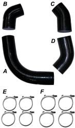 6.6L LB7 Turbochargers & Components - Intercoolers and Pipes - PPE Diesel - LB7 2001 Silicone Hose And Clamp Kit Black PPE Diesel