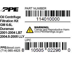 PPE Diesel - Oil Centrifuge Filtration Kit GM LB7 01-04 / LLY 04.5-05 PPE Diesel - Image 3