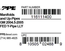 PPE Diesel - Manifolds And Up-Pipes GM 04.5-05 Fed Y-Pipe LLY PPE Diesel - Image 7