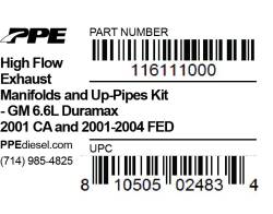 PPE Diesel - Manifolds And Up-Pipes GM 2001 Ca 01-04 Fed LB7 No Y At Aluminum PPE Diesel - Image 7