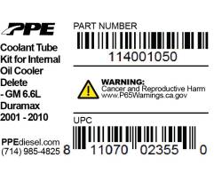 PPE Diesel - Coolant Tube For Delete Kit 01-10 PPE Diesel - Image 3