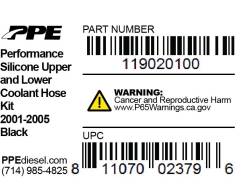 PPE Diesel - Coolant Hose Kit 01-05 LB7 / LLY Black PPE Diesel - Image 2