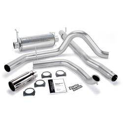 Monster Exhaust System Single Exit Chrome Round Tip 00-03 Ford 7.3L Excursion Banks Power