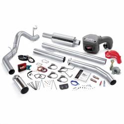 PowerPack Bundle Complete Power System W/Single Exit Exhaust Chrome Tip 98.5-00 Dodge 5.9L Extended Cab Banks Power