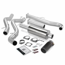 Monster Exhaust System Single Exit Black Tip 01-04 Chevy 6.6L SCLB Banks Power