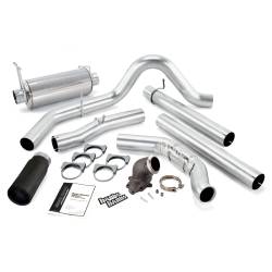Monster Exhaust System W/Power Elbow Single Exit Black Round Tip 00-03 Ford 7.3L Excursion Banks Power