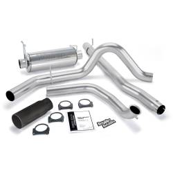 Monster Exhaust System Single Exit Black Round Tip 99-03 Ford 7.3L without Catalytic Converter Banks Power