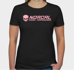 Apparel - T-Shirts - Norcal Diesel Performance Parts - Pink Skull Logo Black T-Shirt Womens