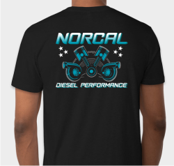 Norcal Diesel Performance Parts - Blue Logo Black T-Shirt - Image 2