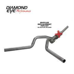 Cat Back Exhaust System Single In/Dual Out 04.5-07 Dodge RAM 2500/3500 4 inch No Muffler409 Stainless Diamond Eye