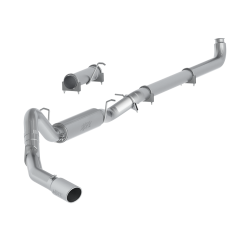 4 Inch Single Side Exhaust Pipe Aluminized Steel For 01-07 Silverado/Sierra 2500/3500 Duramax Extended/Crew Cab MBRP