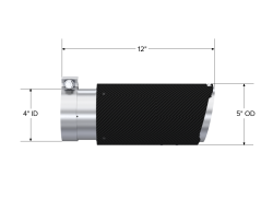 MBRP Exhaust - Universal Carbon Fiber Tip, 4-Inch ID 5-Inch OD Angle Cut Dual MBRP - Image 2