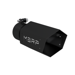Universal 4 Inch Hexagon Shaped 3 Inch ID Inlet 10 Inch Assembled Stainless Hardware MBRP Armor BLK Exhaust Tip MBRP