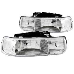 ANZO USA - Headlight Set Crystal Clear Lens Chrome Housing Pair Does Not Fit Gmc Models Chevrolet Silverado 1500/2500 1999-2002, 1500 HD/2500 HD/3500 2001-2002, Chevrolet Suburban 1500/2500/Tahoe 2000-2006 ANZO USA - Image 1
