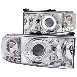 ANZO USA - Headlight Set Projector w/Halo Clear Lens Chrome Housing Pair CCFL Does Not Fit 99-01 Ram Models With Sport Package Dodge Ram 1500 1997-2001, Dodge Ram 2500/3500 1994-2002 ANZO USA - Image 1