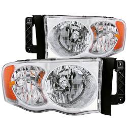 ANZO USA - Headlight Set Crystal Clear Lens Chrome Housing Pair Dodge Ram 1500 2002-2005, 2500/3500 2003-2005 ANZO USA - Image 1