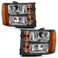 ANZO USA - Crystal Headlight Black Amber GMC Sierra 1500/2500 HD/3500 HD 2007-2013 ANZO USA - Image 1