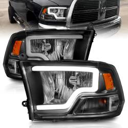 ANZO USA - Crystal Headlight Pair Set W/ Light Bar Style Black Housing Clear LensRam 1500/2500/3500 2011-2018 ANZO USA - Image 1