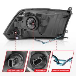 ANZO USA - Crystal Headlight Pair Set W/ Light Bar Style Black Housing Clear LensRam 1500/2500/3500 2011-2018 ANZO USA - Image 5