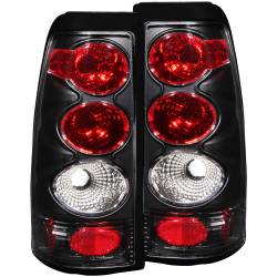 ANZO USA - Tail Light Set Clear Lens Black Housing Pair Does Not Fit 3500 Series Or Stepside Models Chevrolet Silverado 1500/2500 1999-2002, 1500 HD/2500 HD/3500 2001-2002, GMC Sierra 1500 1999-2007, 1500 HD/2500 HD 2001-2007, 2500 1999-2004 ANZO USA - Image 1