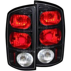 ANZO USA - Tail Light Set Clear/Red Lens Carbon Housing Pair Dodge Ram 1500 2002-2006, 2500/3500 2003-2006 ANZO USA - Image 1