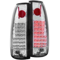 Tail Light Set LED Clear Lens Chrome Housing G2 Pair Chevy/GMC/Cadillac Trucks/SUVs 1988-2000 ANZO USA