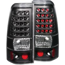 ANZO USA - Tail Light Set LED Clear Lens Black Housing Pair This Housing Has 3 Socket Ports Chevrolet Silverado 1500/2500 1999-2007, 1500 HD/3500 2001-2002, 2500 HD 2001-2007, 3500 HD 2007, GMC Sierra 1500 1999-2007, 1500 HD/2500 HD 2001-2007, 2500 1999-2004 ANZO US - Image 1