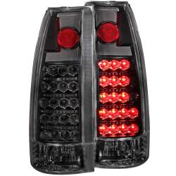 Tail Light Set LED Clear Lens Black Housing Pair Chevy/GMC/Cadillac Trucks/SUVs 1988-2000 ANZO USA