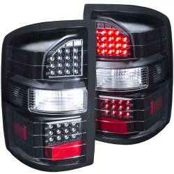 Tail Light Set LED Clear Lens Black Housing Pair GMC Sierra 1500 2014-2015, 2500 HD 2014-2016 ANZO USA