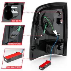 ANZO USA - Tail Light Set LED Black Housing Clear Lens PairRam 1500/2500/3500 2011-2018 ANZO USA - Image 5