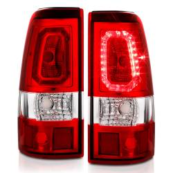 ANZO USA - Tail Light Set LED Chrome Housing Red Lens Pair Chevrolet Silverado 1500/1500 HD/2500 HD/3500 2003-2007, 2500 2003-2006 ANZO USA - Image 2