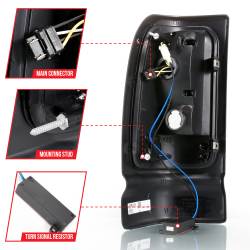 ANZO USA - Tail Light Set LED Black Housing Smoke Lens Pair Dodge Ram 1500 1994-2001, 2500/3500 1994-2002 ANZO USA - Image 5