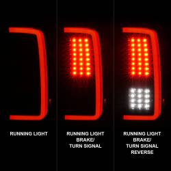 ANZO USA - Tail Light Set LED W/ Light Bar Style Black Housing Clear Lens Pair Chevrolet Silverado 1500/3500 2007-2013, 2500/2500 HD/3500 HD 2007-2014 ANZO USA - Image 2